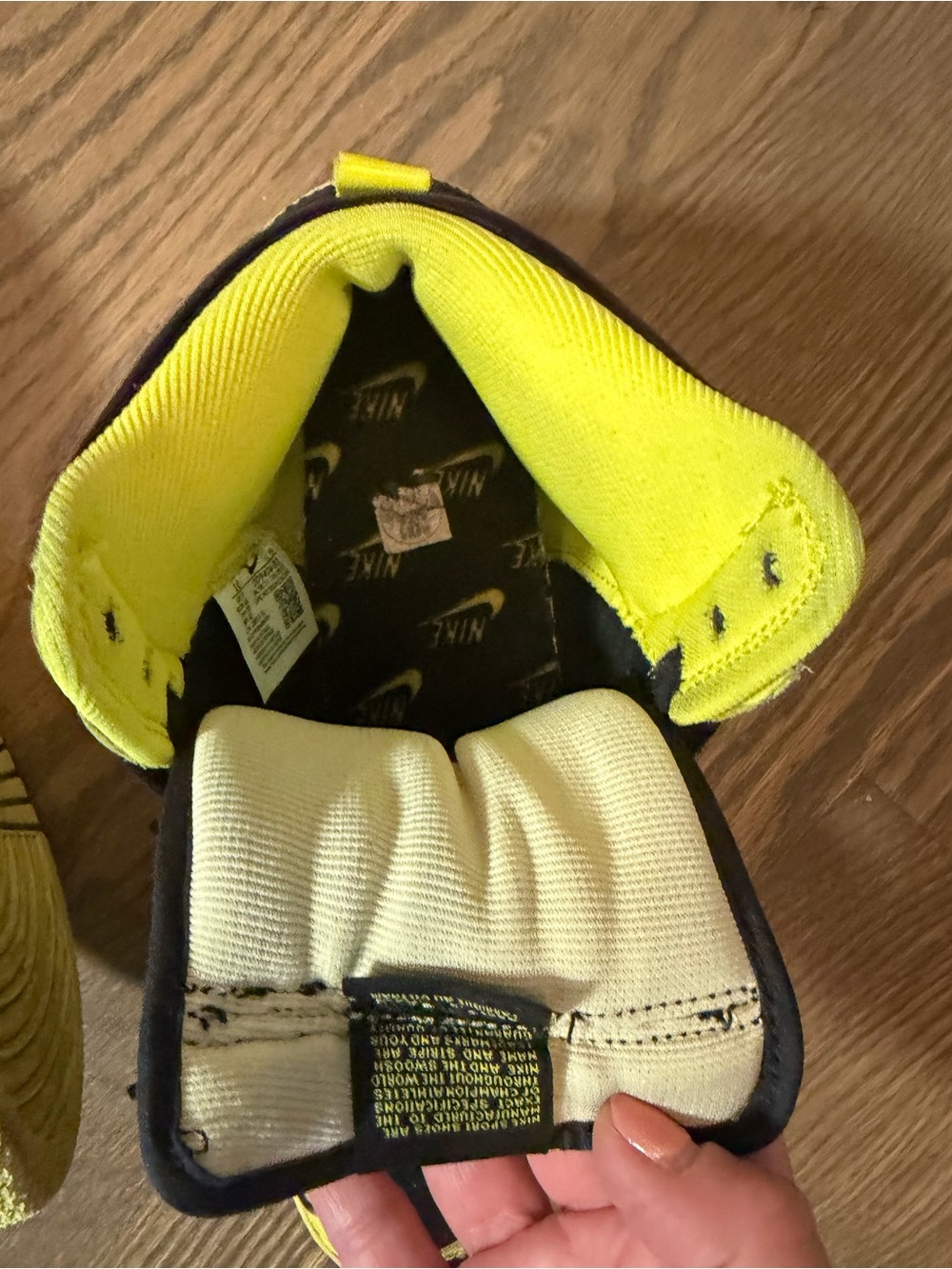 Nike Men's High-Top Sneakers - Black and Yellow - Picture 6 of 6